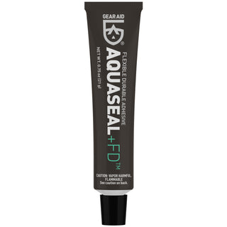 Repair all types of gear failures with Aquaseal FD. It’s a clear, waterproof urethane adhesive that comes in a handy 0.75 oz tube. After it cures, it becomes a flexible, rubber glue that is ideal for fixing outdoor gear that’s in constant motion. It also offers excellent abrasion resistance. Fix it with Aquaseal FD. It’s also useful as a seam sealer. Don’t let rips, tears, and holes stop you. Patch it up with the all-purpose Aquaseal FD and stay dry.  